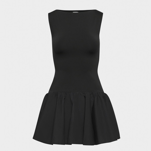 Aritzia Babaton NWT Contour Cotton Poplin Boatneck Bodice Drop Waist Dress (2XS) - Picture 4 of 4